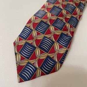 Resilio EUC 100% silk nautical Americana novelty print men's neck tie